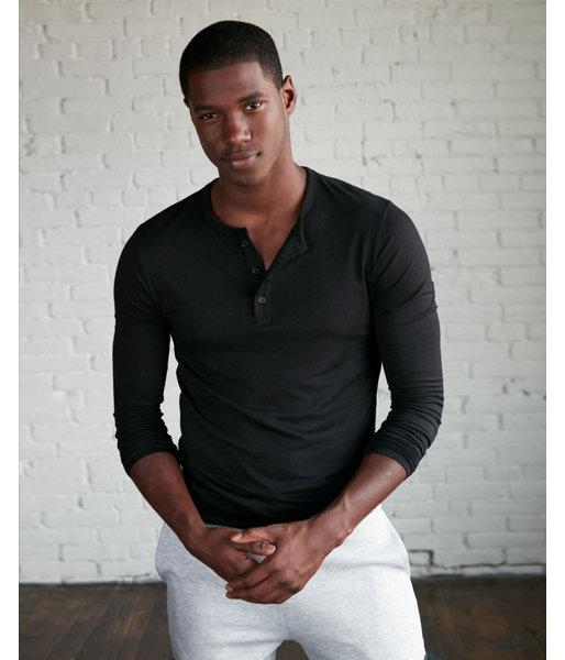 Express Mens Supersoft Long Sleeve Henley Undershirt
