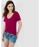 Express Womens Express One Eleven Scoop Neck Pocket Tee
