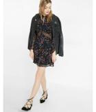 Express Womens Floral Bell Sleeve Fit And Flare Dress