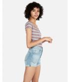 Express Womens Express Womens High Waisted Button Fly Stretch+ Rolled Hem Denim