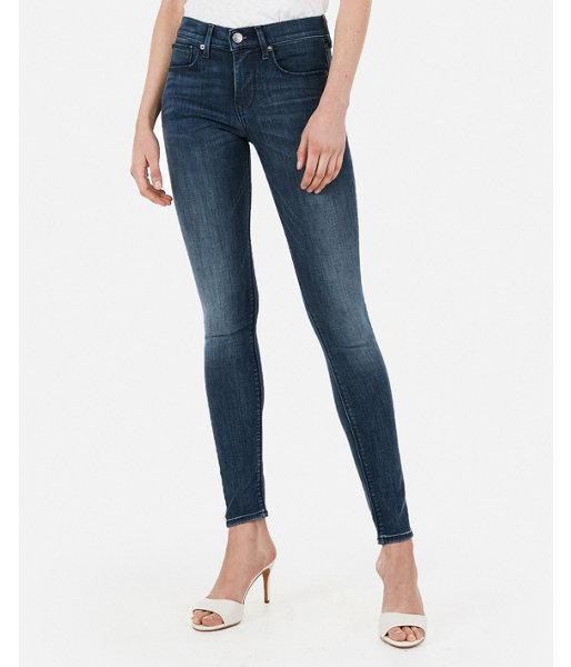 Express Womens Mid Rise Denim Perfect Medium Wash Jeggings