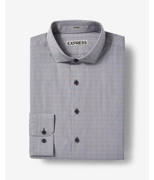 Express Mens Slim Fit Dobby Check Dress