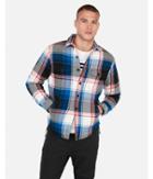 Express Mens Plaid Fleece-lined Flannel Overshirt