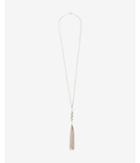 Express Womens Triple Chain Fireball And Tassel Pendant Necklace
