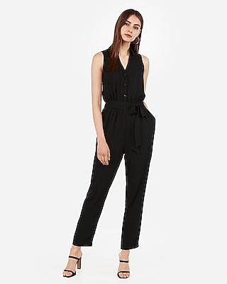 Express Womens Portofino Shirt Paperbag Jumpsuit