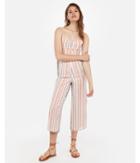 Express Womens Striped Ruched Bodice Culotte Jumpsuit