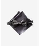 Express Mens Check Bow Tie And Solid Pocket