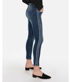 Express Womens Mid Rise Medium Wash Side Stripe Ankle Jeggings