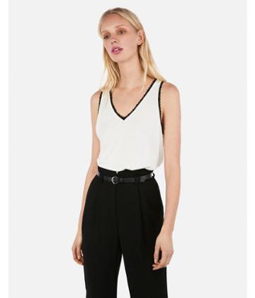 Express Womens Lace V-neck Essential Tank