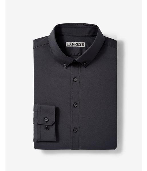 Express Mens Express Mens Slim Solid Button-down Wrinkle-resistant Performance Dress