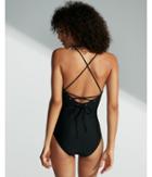 Express Womens Lace-up Back One-piece