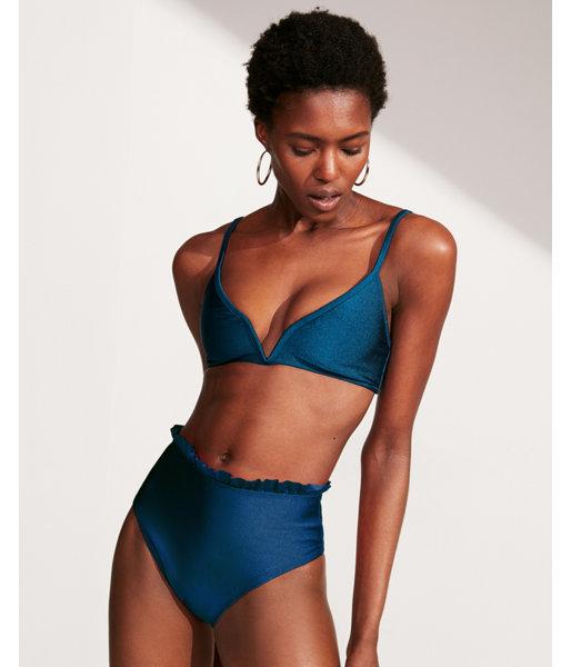 Express Womens Shimmer V-wire Bikini Top