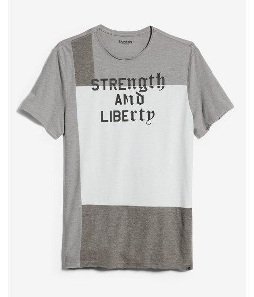 Express Mens Strength And Liberty Crew Neck Tee