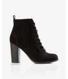 Express Womens Lace-up Heeled Bootie