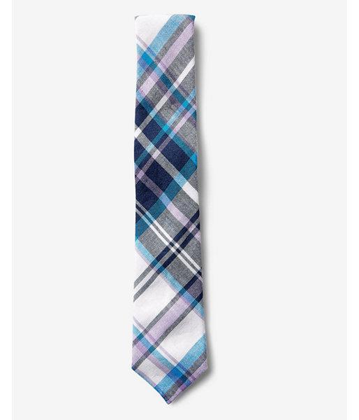 Express Mens Narrow Plaid Linen-cotton Tie