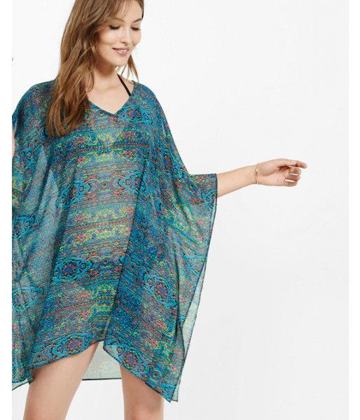 Express Womens Tapestry Print Caftan Cover-up