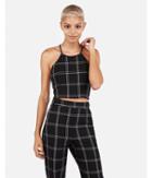Express Womens Plaid Cropped Halter Top