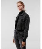 Express Womens Lace-up Cropped Denim Jacket