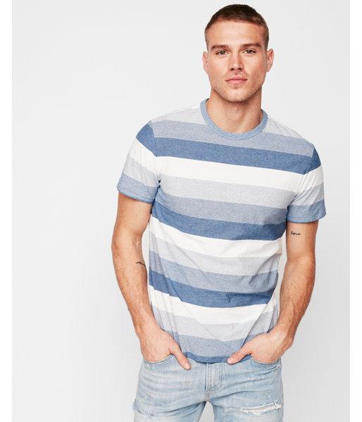 Express Mens Mini Stripe Short Sleeve Crew Neck Tee