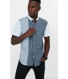 Express Men's Shirts Fitted Color Block Short Sleeve Going Out