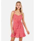 Express Womens Polka Dot Relaxed Tie Ruffle Dress
