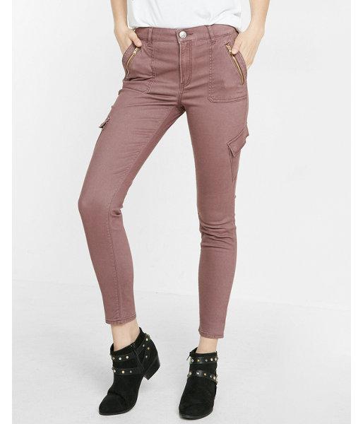 Express Womens High Waisted Zip Detail Cargo Ankle