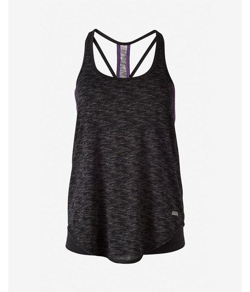 Express Womens Black Exp Core Double Layer Burnout Tank