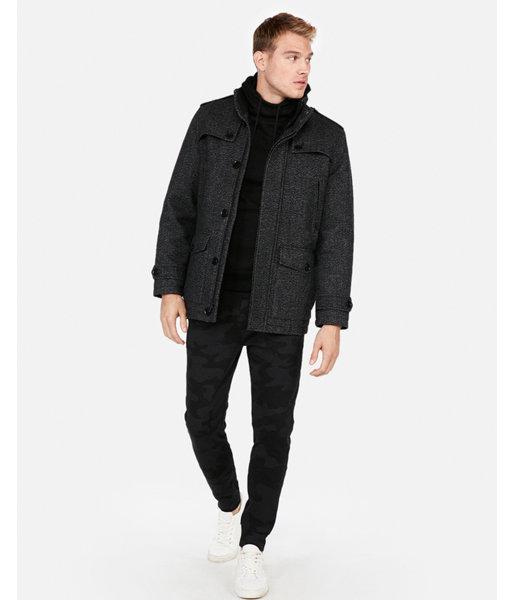 Express Mens Recycled Wool Water-resistant Military Pocket Jacket