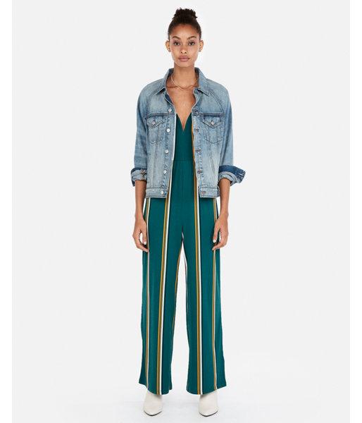 Express Womens Distressed Collar Oversized Denim Jacket