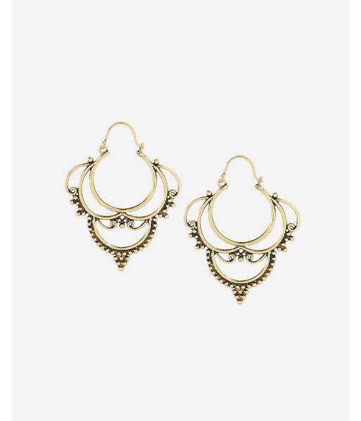 Express Womens Ornate Lever Back Earrings