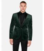 Express Mens Slim Green Velvet Tuxedo Jacket