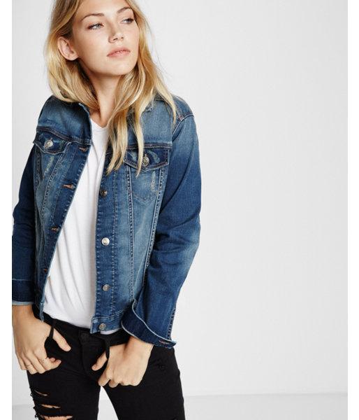 Express Womens Supersoft Denim Trucker Jacket