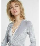 Express One Eleven Velvet Tie Front Cover-up