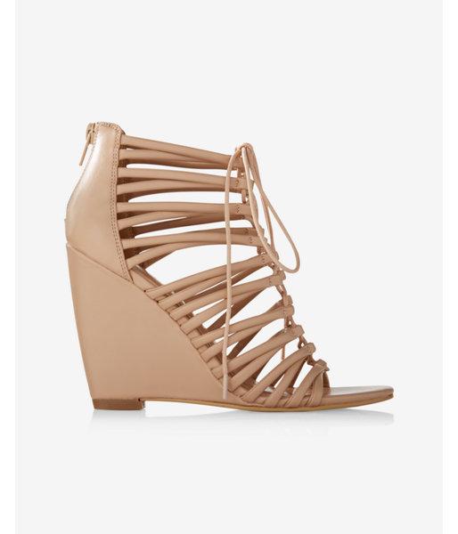 Express Womens Tubular Lace Wedge