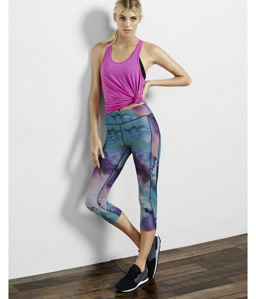 Express Womens Optic Dot Print Exp Core Compression Crop