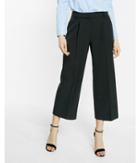 Express Mid Rise Pleated Twill Cropped Dress Pant