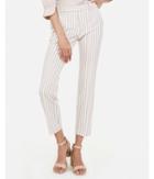 Express Womens Mid Rise Striped Columnist Ankle Pant