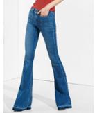 Express Womens Mid Rise Released Hem Bell Flare Jean