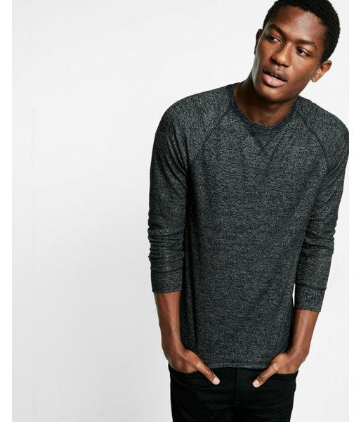 Express Mens Soft Waffle Crew Neck Long-sleeve Tee