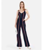 Express Womens Striped Zip Front Jumpsuit