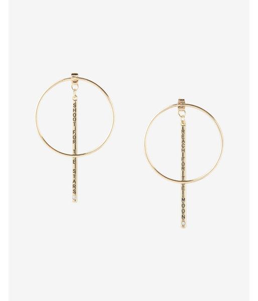 Express Reach For The Moon Hoop Earrings