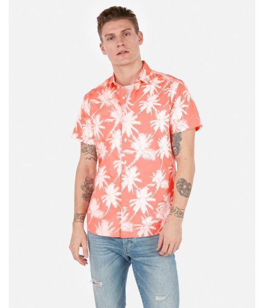 Express Mens Slim Palm Tree Print Short