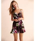 Express Womens Sleeveless Floral Ruffle Wrap Front Dress