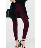 Express Women's Leggings Plum Seamed Faux