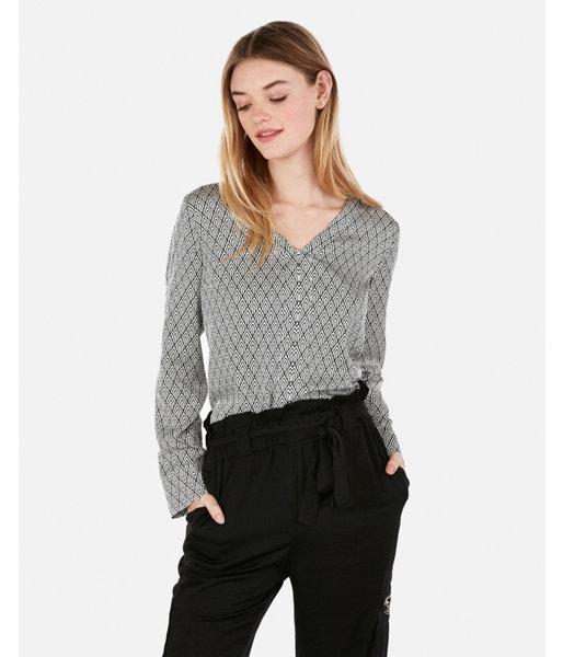 Express Womens Printed Satin Chelsea Popover