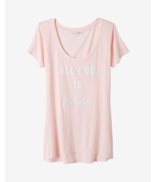 Express Womens Express One Eleven All I Do Is Wine Graphic Tee