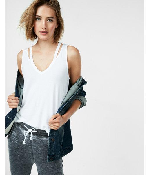 Express Double Slash Neck Tank
