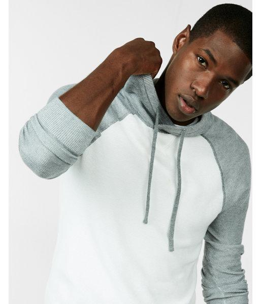 Express Color Blocked Textured Hoodie