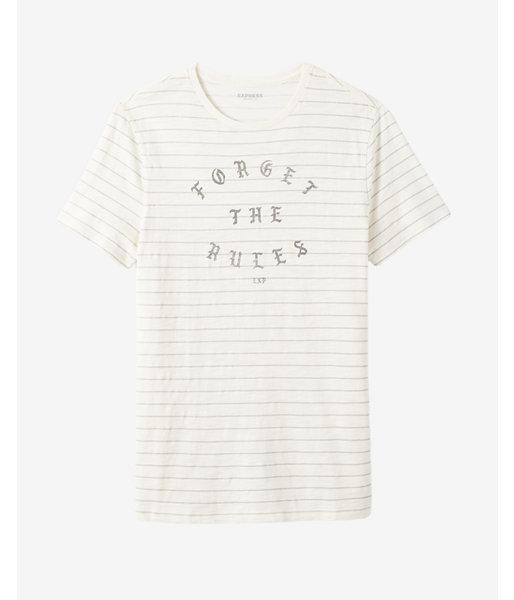 Express Striped Forget The Rules Crew Neck Graphic Tee