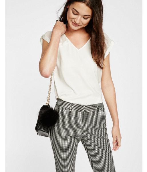 Express Womens Chiffon Pieced V-neck Top